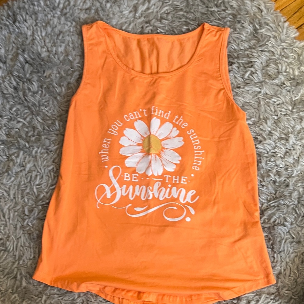 Women's Orange 'Be The Sunshine' Graphic Tank Top